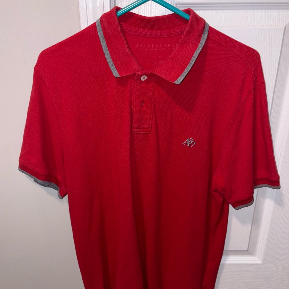 Aeropostale Men's Red Polo Shirt